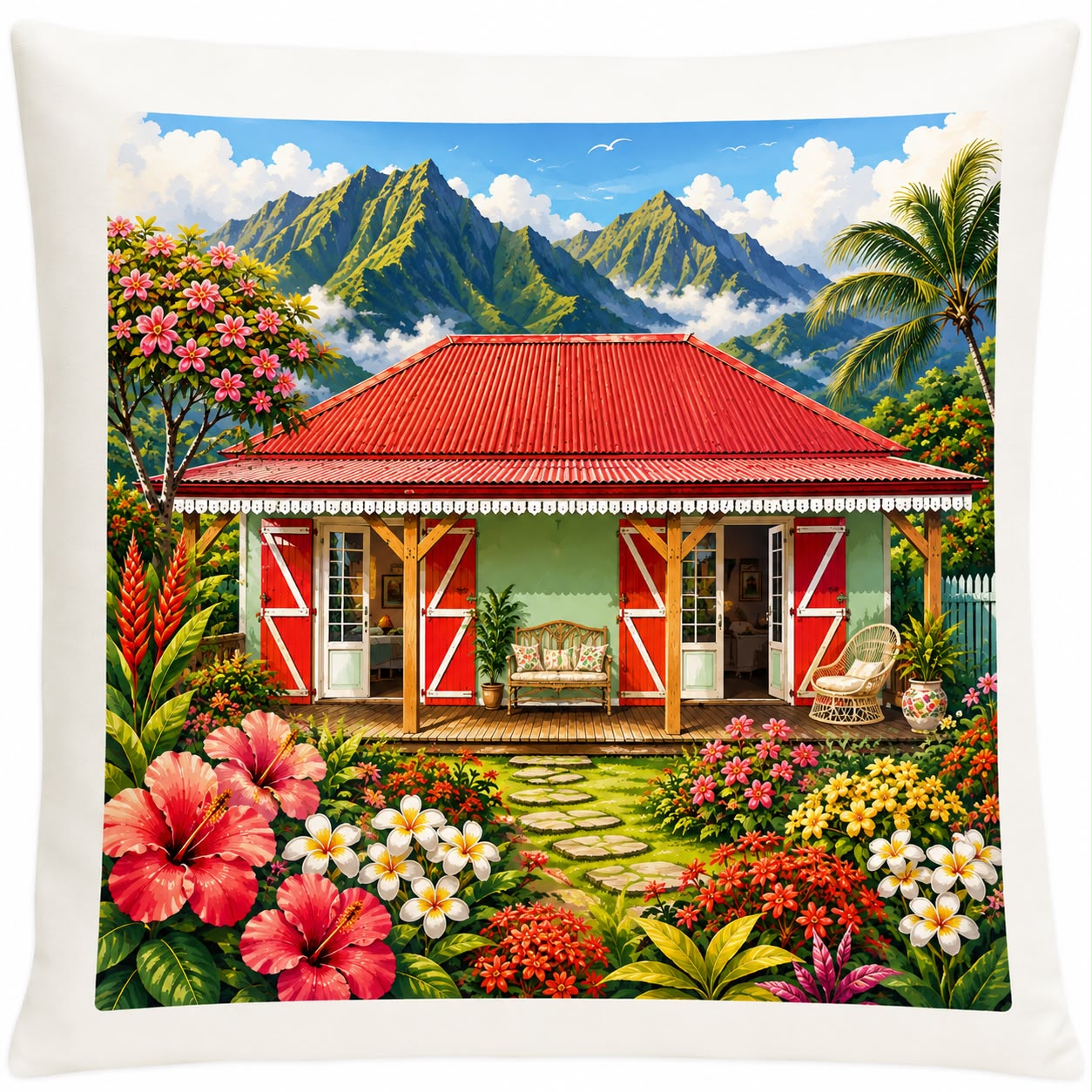 Oreiller Case Créole – 40x40 cm | Nout Pei