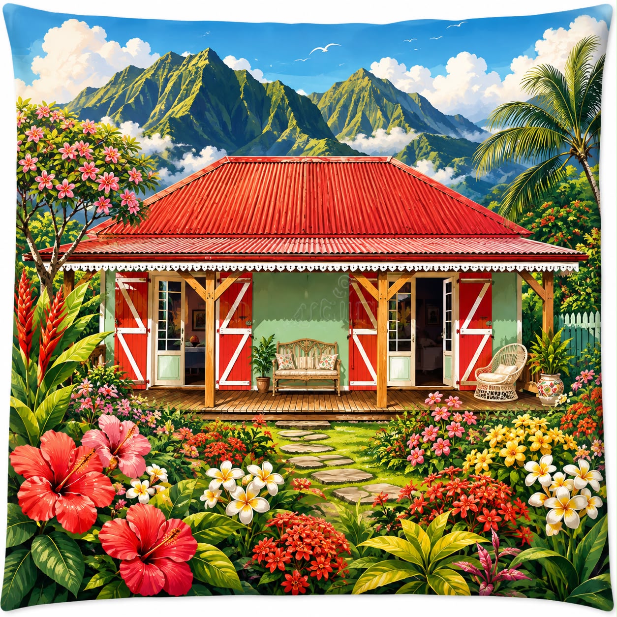 Oreiller Case Créole – 40x40 cm | Nout Pei