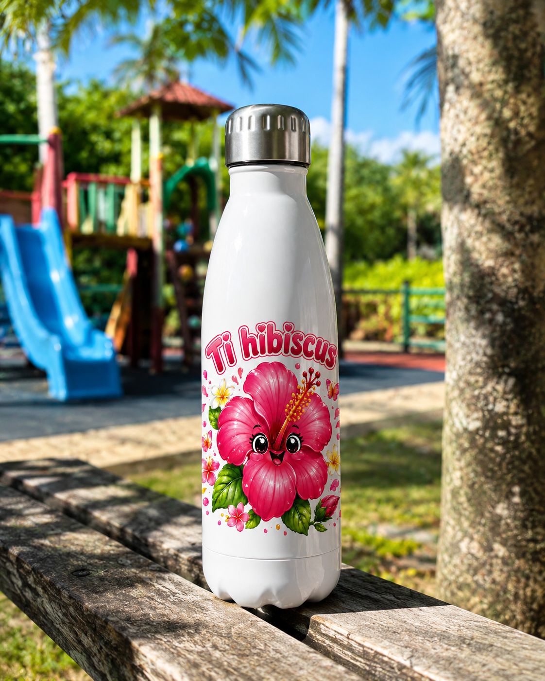 Gourde enfant isotherme Ti hibiscus 500 ml | Nout Péi